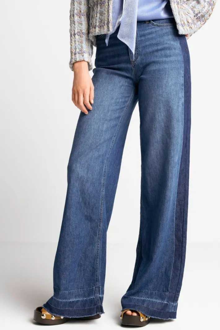 Rich & Royal Wide Leg<Wide Leg Denim Mit Seitenstreifen denim blue