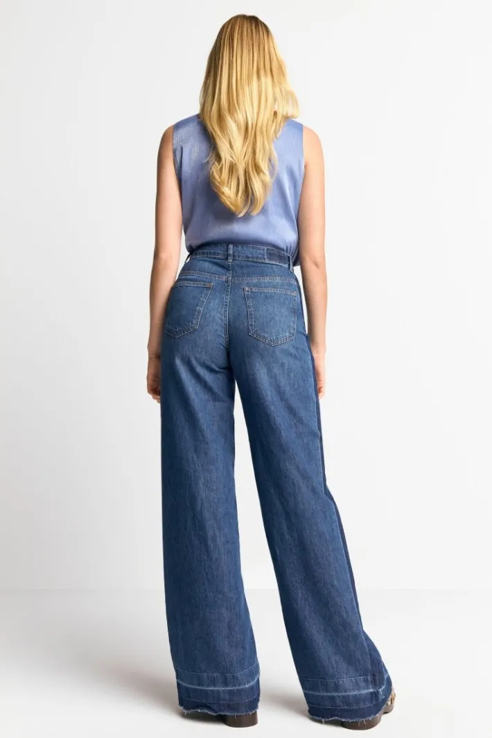 Rich & Royal Wide Leg<Wide Leg Denim Mit Seitenstreifen denim blue